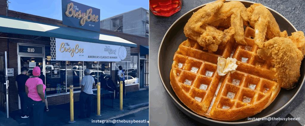 비지 비 카페와 대표메뉴 치킨&와플 메뉴