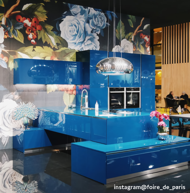 푸아르 드 파리의 발명 대회에서 주방 디자인을 선보이고 있다