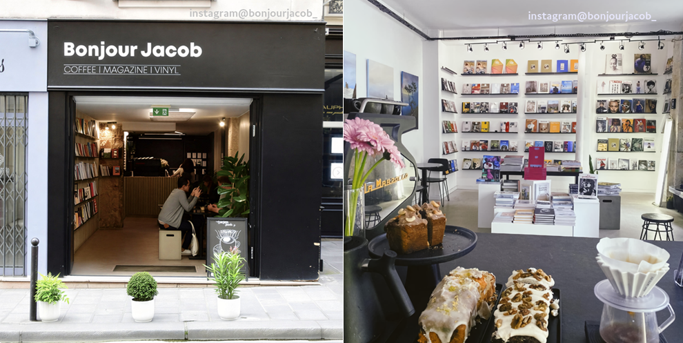 봉주르 자코브를 외부에서 바라본 모습과 내부 모습